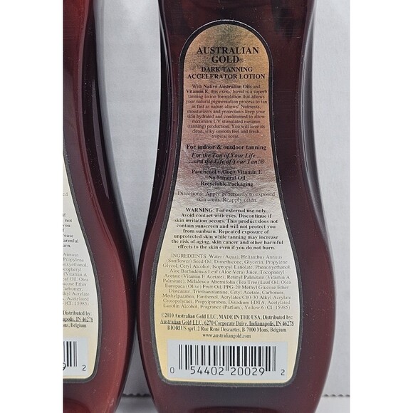 Australian Gold BRONZE ACCELERATOR Dark Bronzer Tanning Lotion Travel Size Lot 2 - Picture 3 of 3